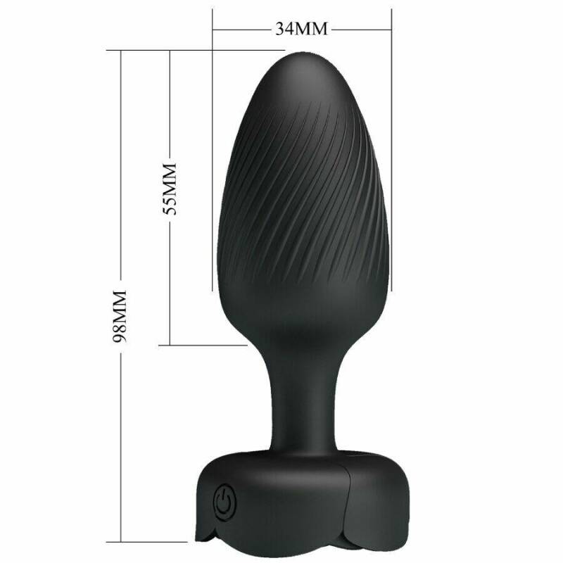 PRETTY LOVE - OSBORN ANAL PLUG WITH  LED LIGHT BLACK 9.8 CM
