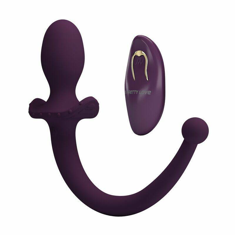 PRETTY LOVE - LIOEA VIBRATING ANAL PLUG WITH TAIL 12 FUNCTIONS PURPLE REMOTE CONTROL