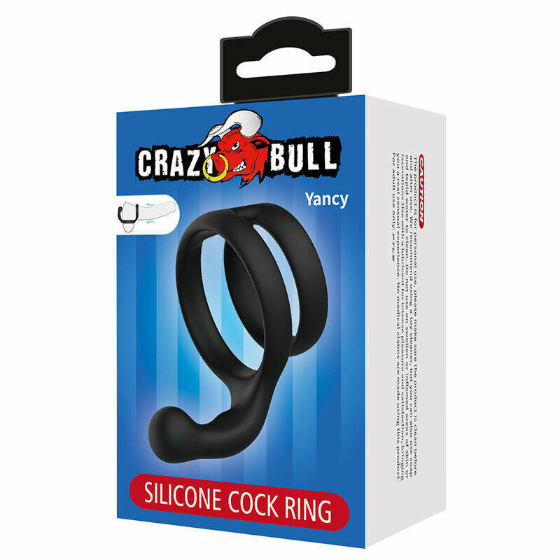 CRAZY BULL - YANCY DOUBLE COCK AND BALL RING BLACK