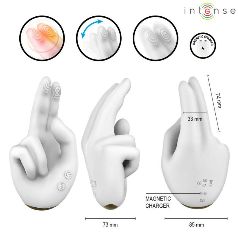 INTENSE - JIMMY HAND-SHAPED MULTIFUNCTION STIMULATOR WITH VIBRATION AND HEAT