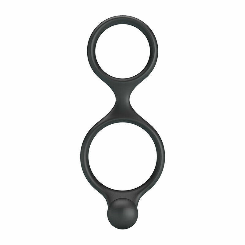 CRAZY BULL - FLORIAN DOUBLE COCK AND BALL RING BLACK