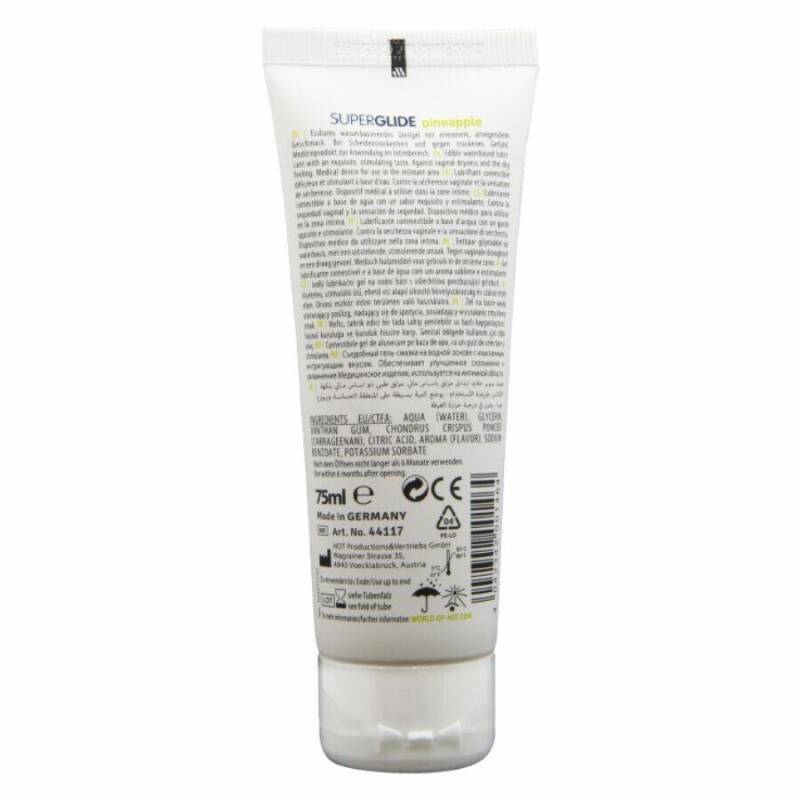 HOT - SUPERGLIDE EDIBLE LUBRICANT WATERBASED PINEAPPLE 75 ML
