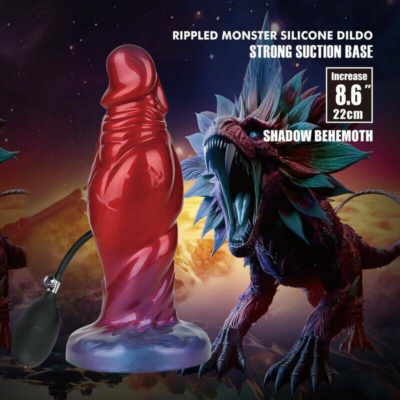 POWER MONSTERS - SHADOW BEHEMOTH BICOLOR INFLATABLE FANTASY SILICONE DILDO 22 CM Ø 5 CM