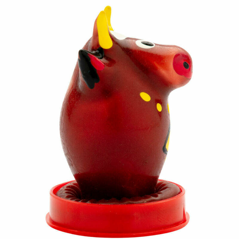 CONDOMERIE - HANDPAINTED NOVELTY CONDOMS BULL MODEL 1