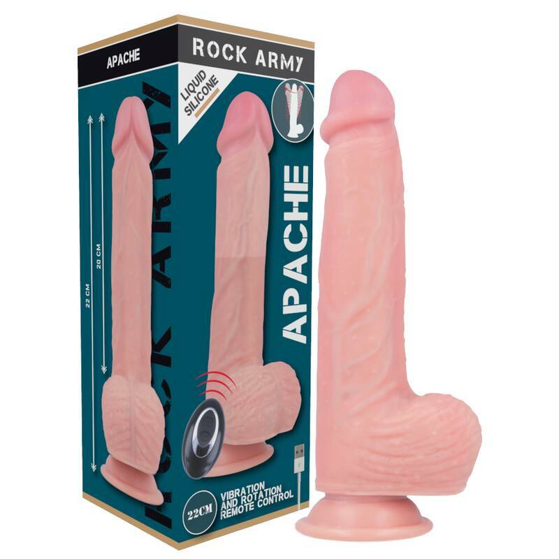 ROCKARMY - HARNESS + LIQUID SILICONE VIBRATOR PREMIUM APACHE REMOTE CONTROL 20.5 CM -O- 4.62 CM