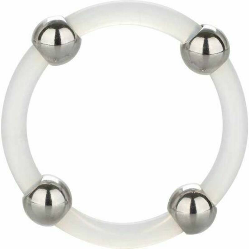 CALEXOTICS - STEEL BEADED SILICONE RING L