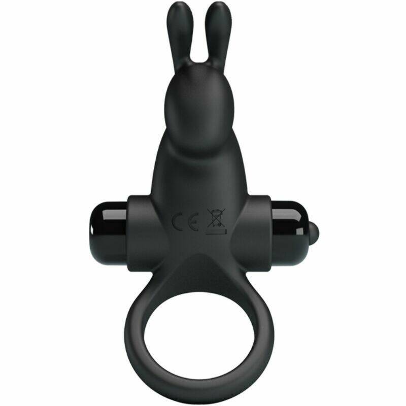 PRETTY LOVE - VIBRATING RING + RABBIT CLITORIS STIMULATOR 10 VIBRATIONS BLACK