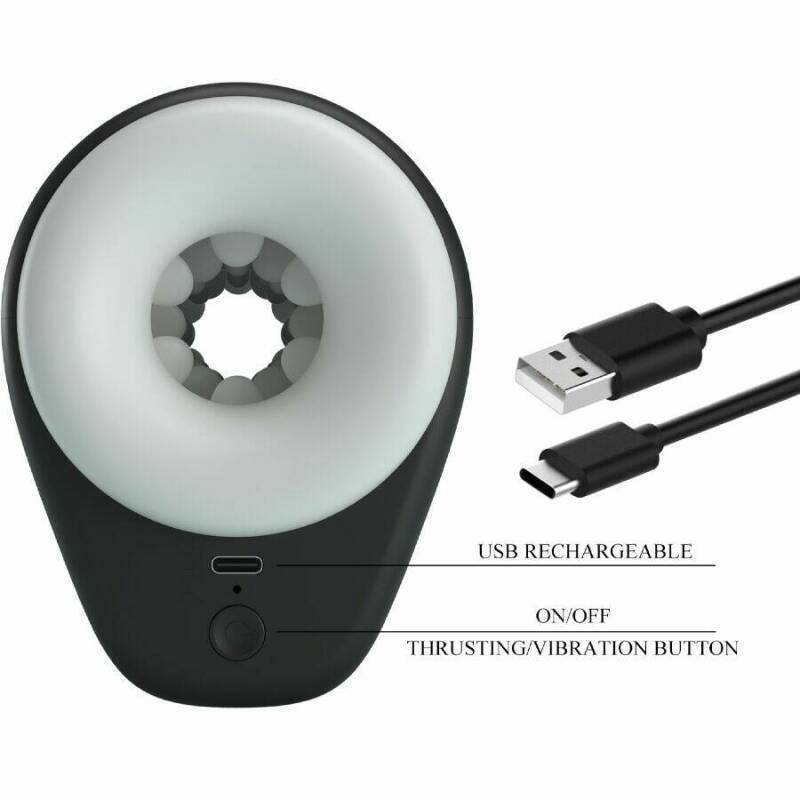 PRETTY LOVE - DJ GIRL MALE MASTURBATOR WITH VIBRATION 5 SETTINGS NEGRO