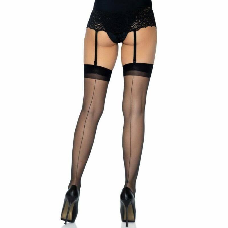 LEG AVENUE - TIGHTS WITH BACK SEAM BLACK