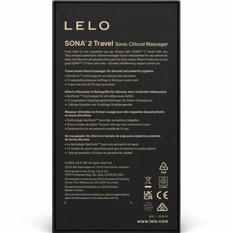 LELO - SONA 2 TRAVEL PURPLE SONIC CLITORIS MASSAGER