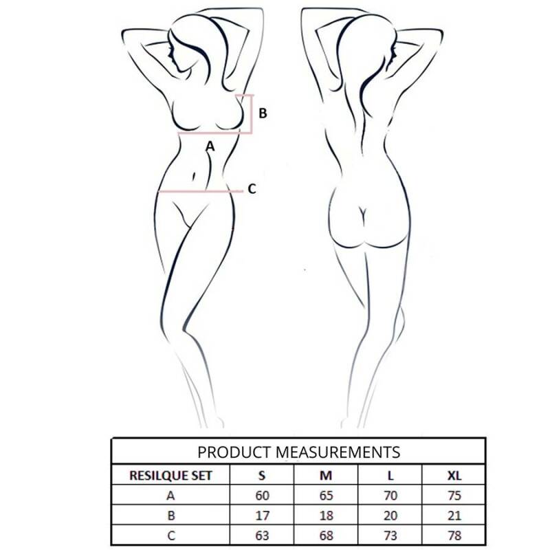 PASSION - RESILQUE BRA + THONG SET WHITE S/M