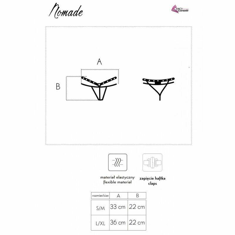 LIVCO CORSETTI FASHION - NOMADE THONG CROTCHLESS BLACK