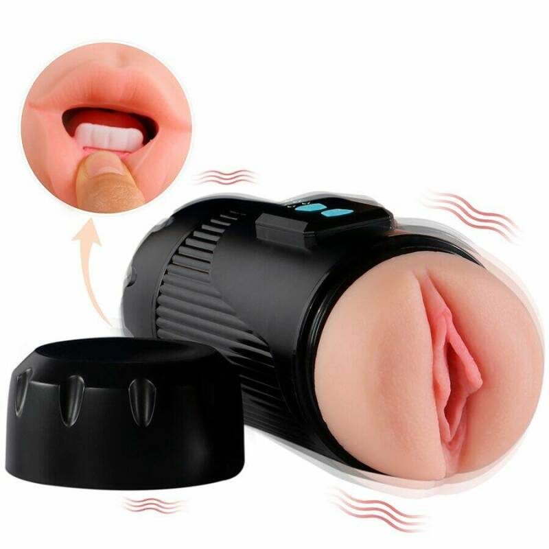 SHEQU - KAY DOUBLE MASTURBATOR WITH DUAL MOUTH AND VAGINA VIBRATION