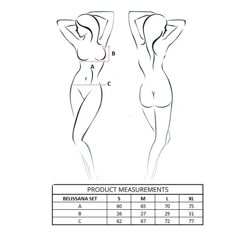 PASSION - BELISSANA BRA + THONG SET BURGUNDY S/M