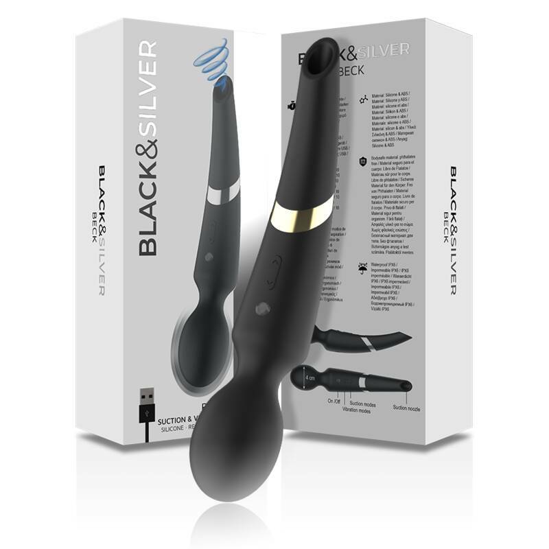 BLACK&SILVER - BECK WAND AND SUCTION CUP 2 IN 1 SILICONE