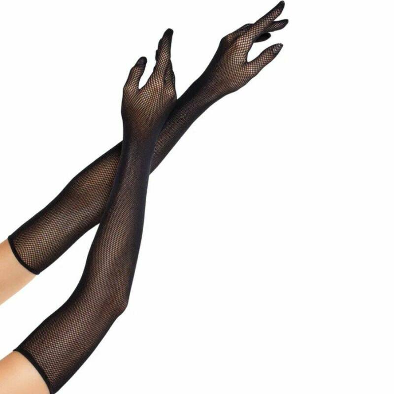 LEG AVENUE - OPERA LONG FISHNET GLOVES BLACK