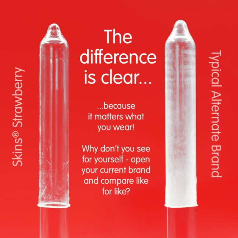 SKINS - STRAWBERRY PREMIUM CONDOMS PACK 8