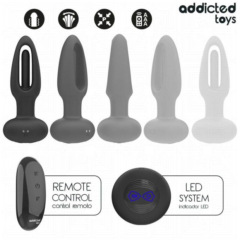 ADDICTED TOYS - ANAL PLUG WITH VIBRATING TONGUE AND REMOTE CONTROL