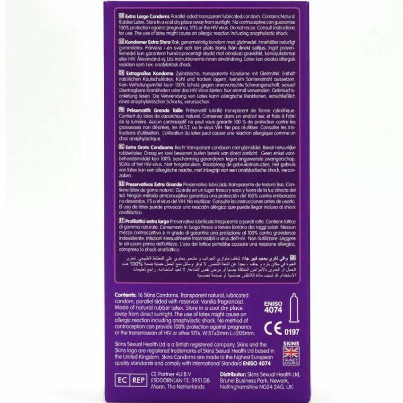 SKINS - EXTRA LARGE PREMIUM CONDOMS PACK 16