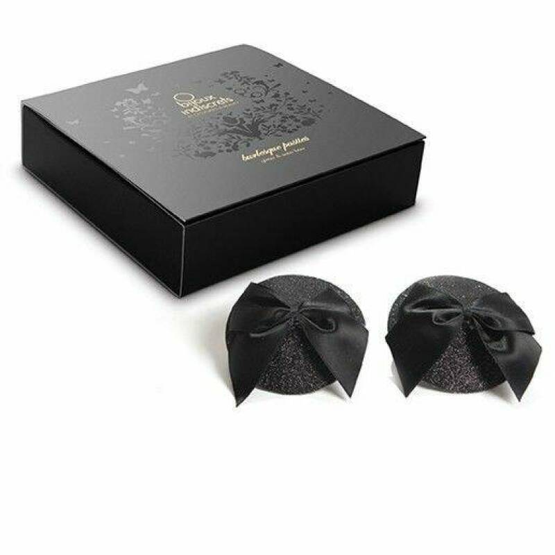 BIJOUX INDISCRETS - BURLESQUE SHINY NIPPLE COVERS WITH BOW