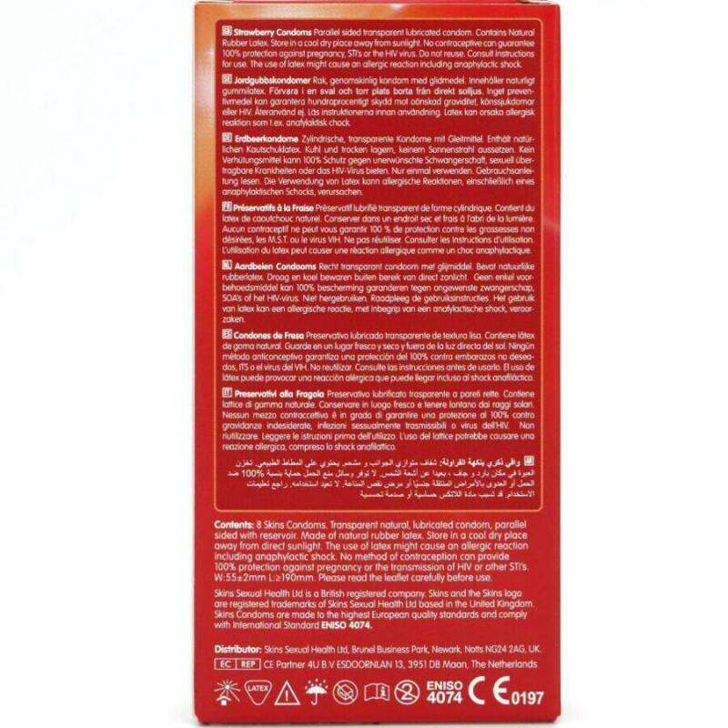 SKINS - STRAWBERRY PREMIUM CONDOMS PACK 8