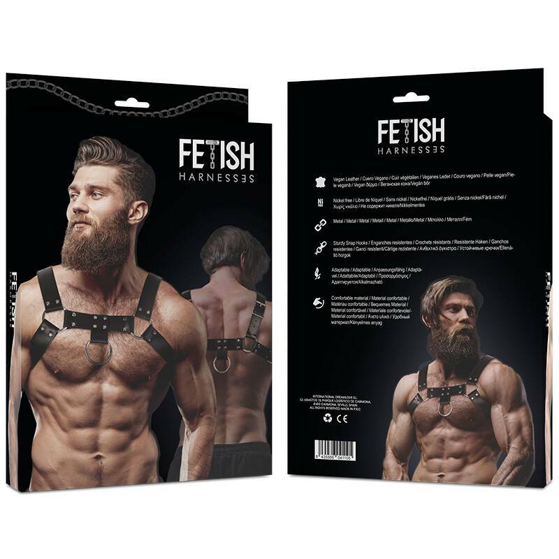 FETISH SUBMISSIVE ATTITUDE - MENS ECO-LEATHER CHEST HARNESS