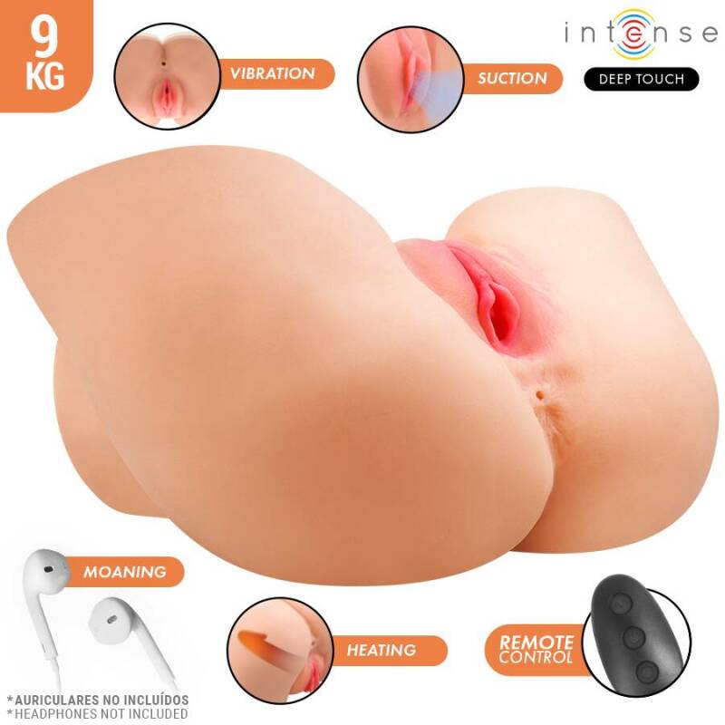 INTENSE DEEP TOUCH - JULIA VAGINAL MASTURBATOR WITH SUCTION, HEAT, VIBRATION AND VOICE EFFECTS WITH REMOTE CONTROL 9 KG
