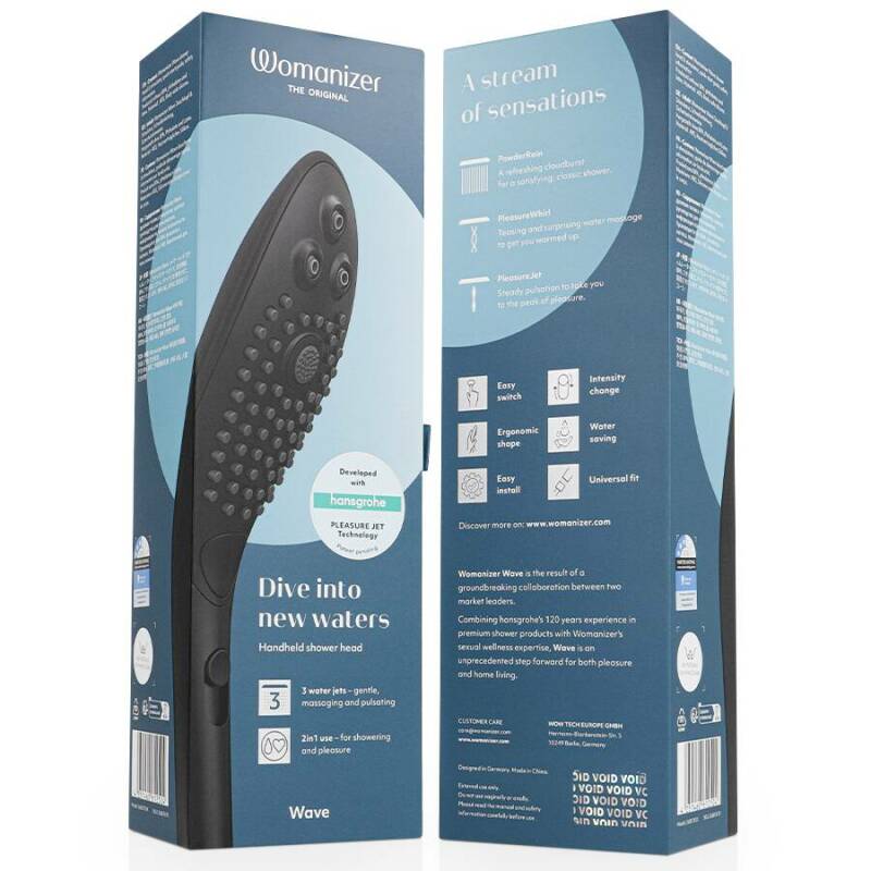 WOMANIZER - WAVE CLITORAL STIMULATING SHOWER HEAD BLACK