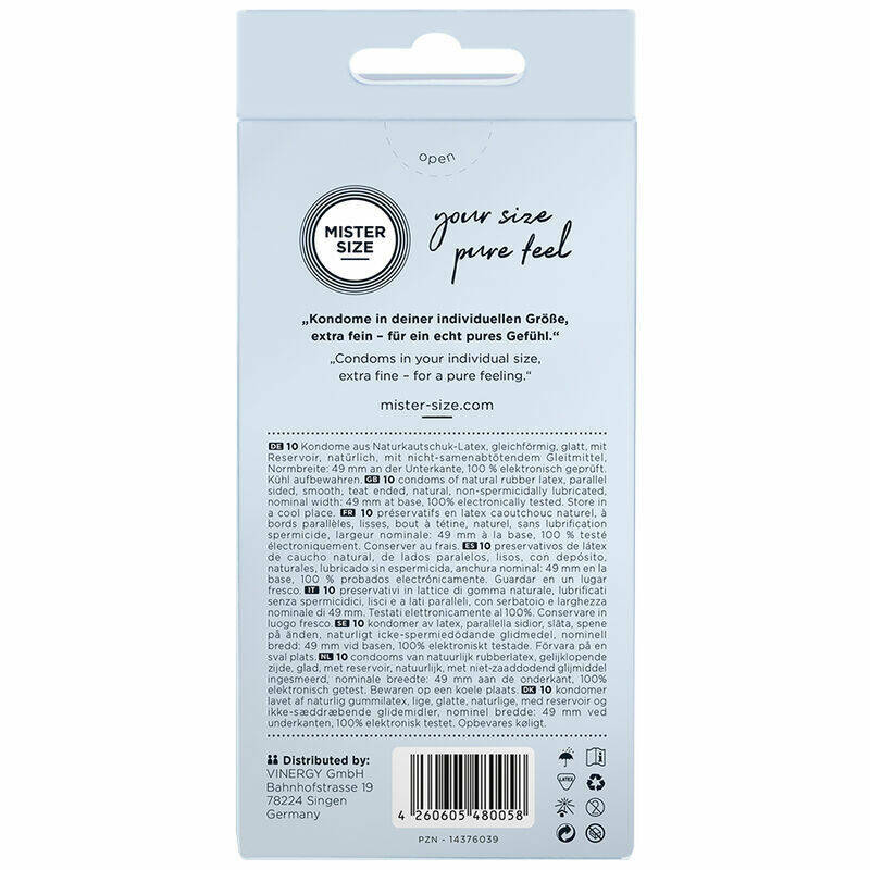 MISTER SIZE - CONDOM SIZE S 49 MM (10 UNITS)