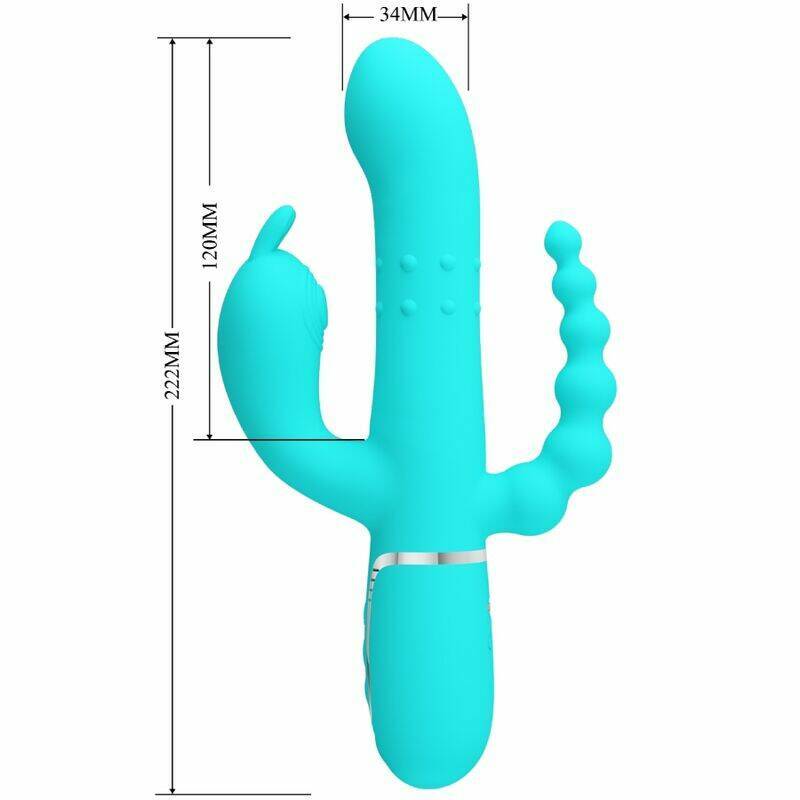 PRETTY LOVE - CAMMY 4 IN 1 MULTIFUNCTION TRIPPLE RABBIT VIBRATOR  BLUE