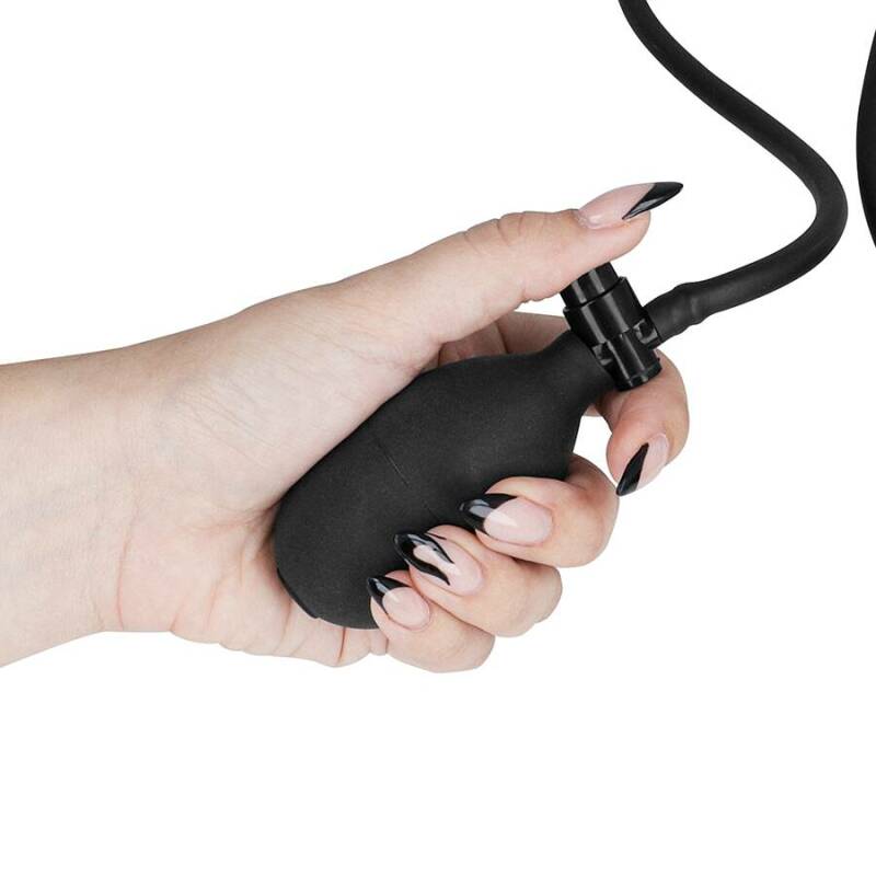 FETISH SUBMISSIVE BONDAGE - INFLATABLE STRANGLING COLLAR WITH CHAIN