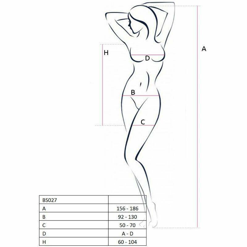 PASSION - WOMAN BS027 BODYSTOCKING ESTILO VESTIDO NEGRO TALLA UNICA