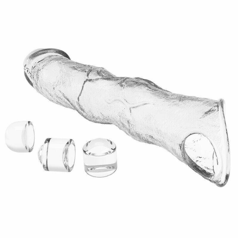 PRETTY LOVE - ADJUSTABLE PENIS EXTENSION SLEEVE 28 CM Ø 4.5 CM TRANSPARENT