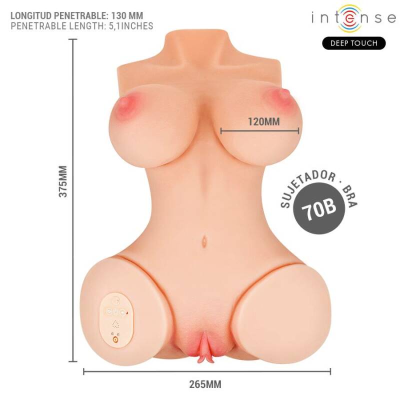 INTENSE DEEP TOUCH - VERO TORSO VAGINA WITH SUCTION, HEAT, VIBRATION AND VOICE EFFECTS WITH REMOTE CONTROL 5.5 KG