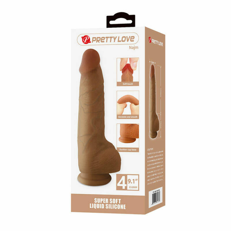 PRETTY LOVE - NAJM REALISTIC DILDO WITH SUCTION CUP 23.2 CM -Ø- 5.5 CM
