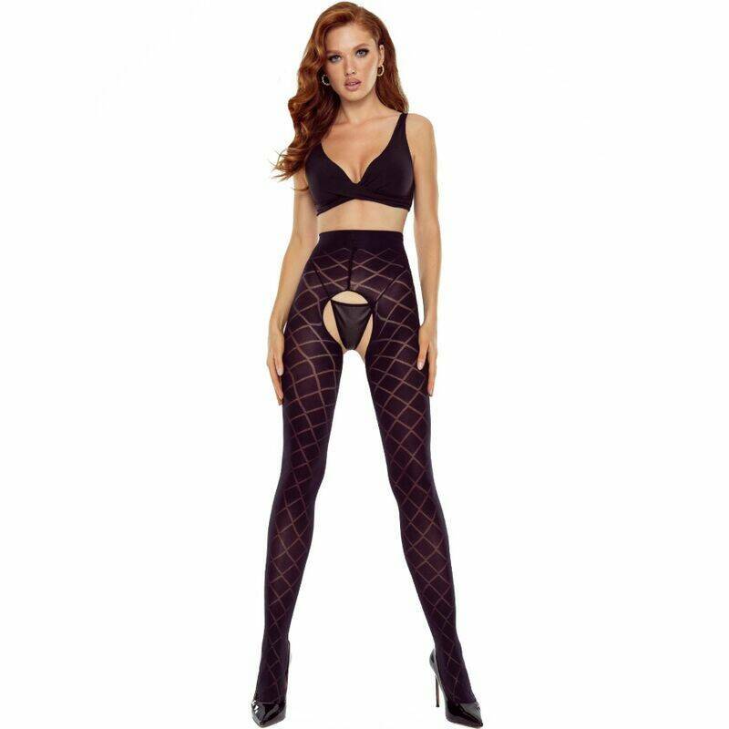 PASSION - TIOPEN 025 TIGHTS CROTCHLESS BLACK 1/2 40 DEN