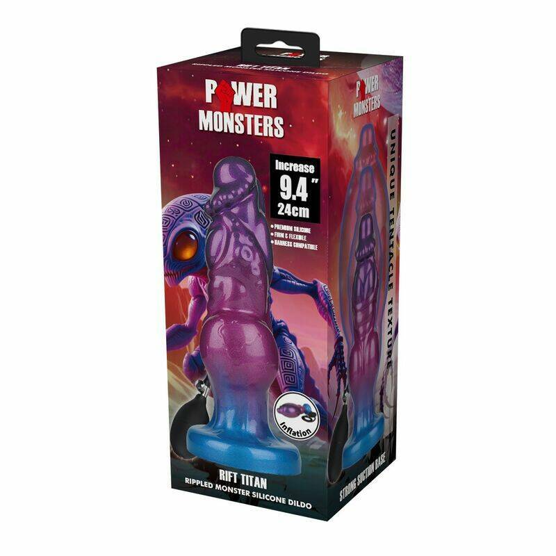 POWER MONSTERS - RIFT TITAN BICOLOR INFLATABLE FANTASY SILICONE DILDO 24 CM Ø 5 CM