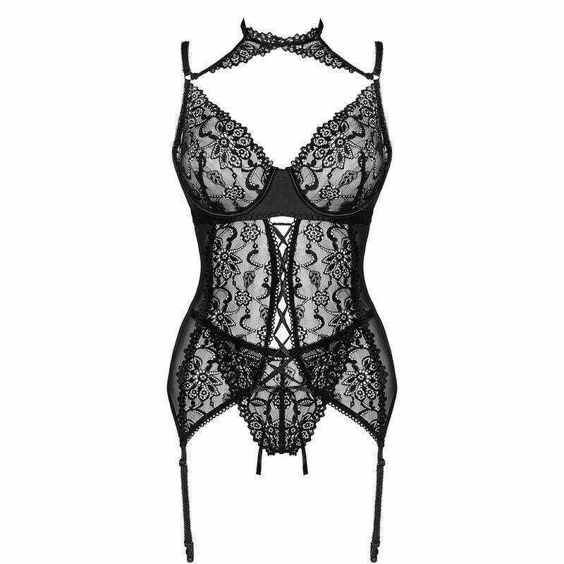 LIVCO CORSETTI FASHION - GIELLANDRA FOR THE SENSES COLLECTION CORSET + PANTY NEGRO S/M