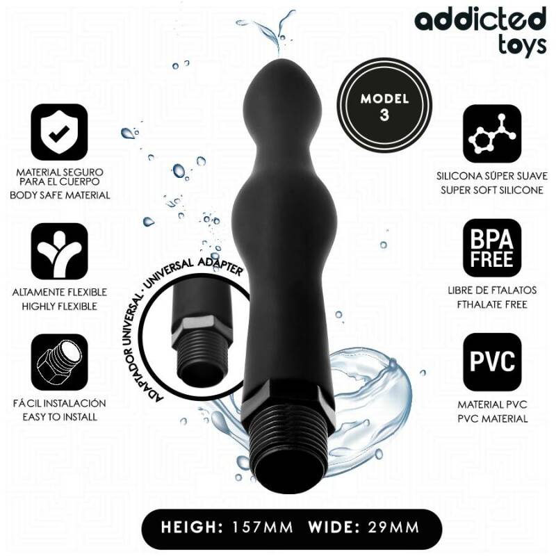 ADDICTED TOYS - ANAL CLEANER WITH UNIVERSAL ADAPTER MODEL 3