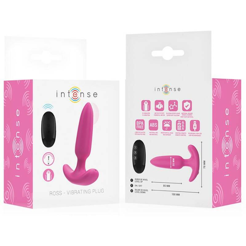 INTENSE - ROSS ANAL PLUG 10 VIBRATIONS PINK REMOTE CONTROL