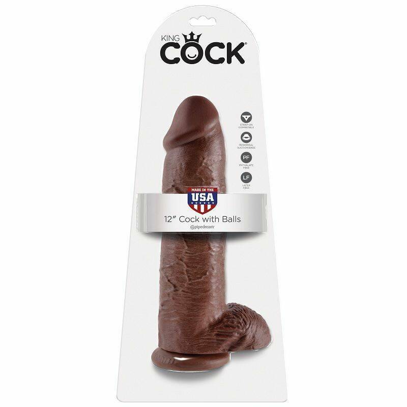 KING COCK - DILDO BROWN WITH BALLS 30.48 CM