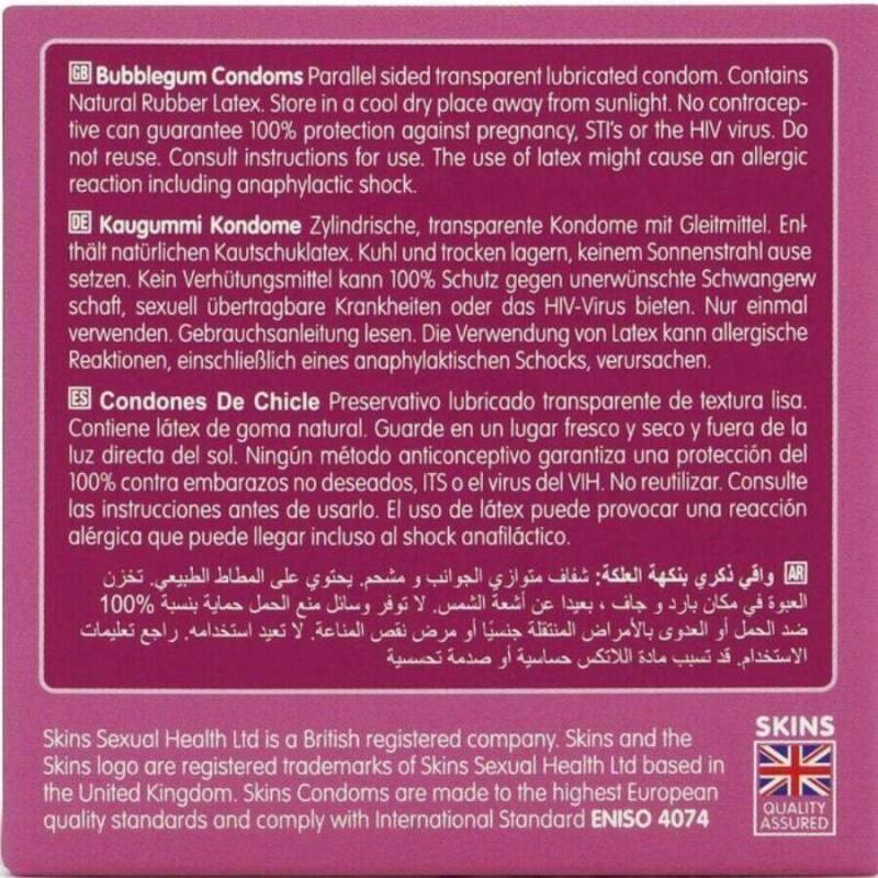 SKINS - BUBBLEGUM PREMIUM CONDOMS PACK 4
