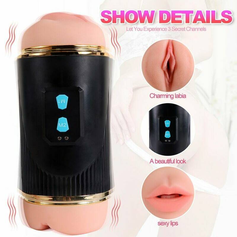 SHEQU - KAY DOUBLE MASTURBATOR WITH DUAL MOUTH AND VAGINA VIBRATION