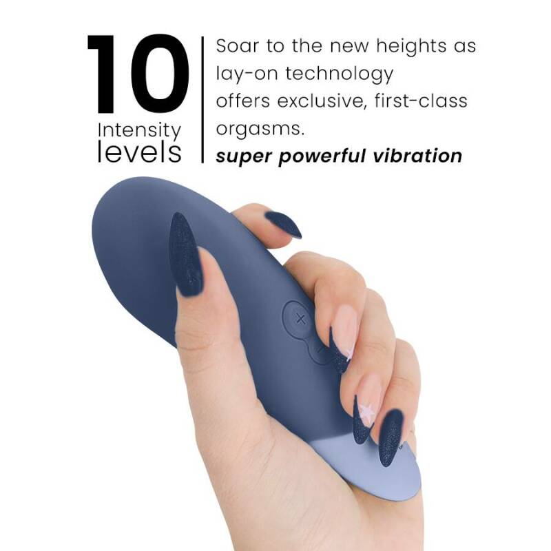 WOMANIZER - VIBE LAY-ON SILENT VIBRATOR DARK BLUE