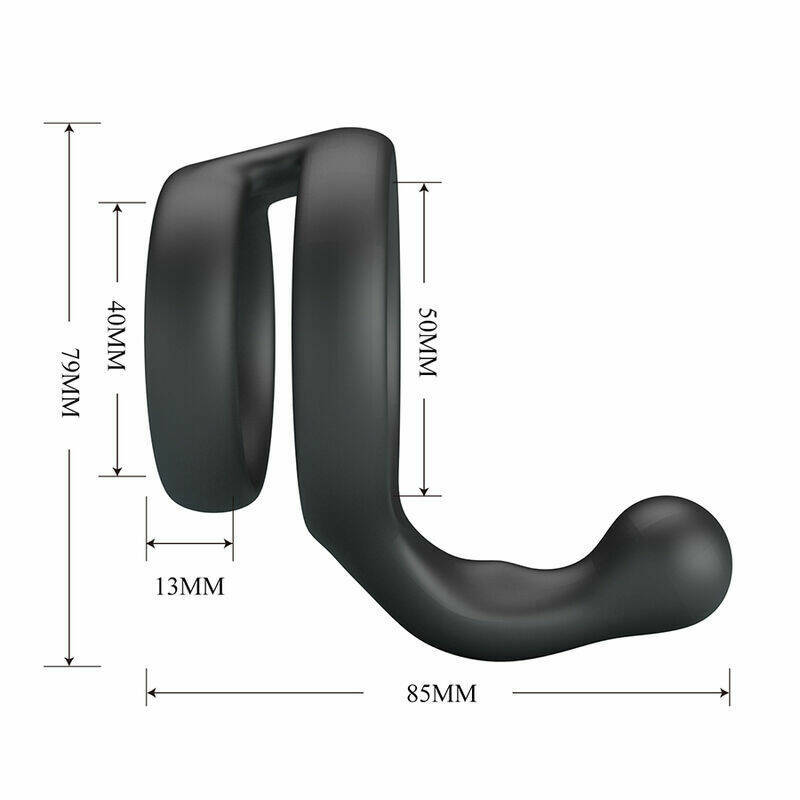 CRAZY BULL - YANCY DOUBLE COCK AND BALL RING BLACK