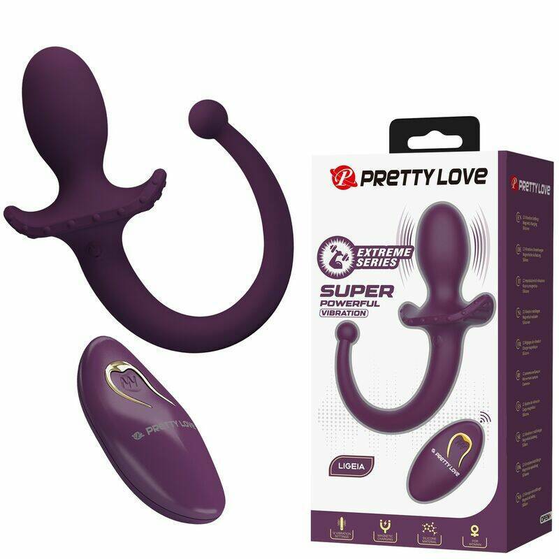 PRETTY LOVE - LIOEA VIBRATING ANAL PLUG WITH TAIL 12 FUNCTIONS PURPLE REMOTE CONTROL