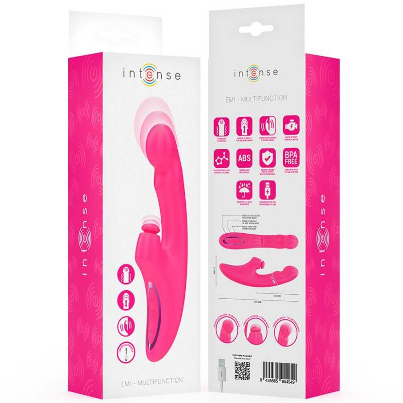 INTENSE - EMI VIBRATOR 13.5 CM MULTIFUNCTION 3 IN 1 10 VIBRATIONS PINK